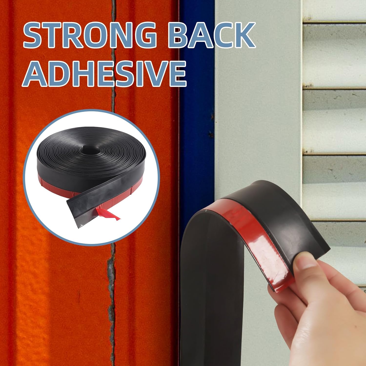 80 FT Garage Door Seal Top and Sides, TPE Garage Door Weather Stripping, Weatherproofing Garage Door Seals with Adhesive-Backed (Black)