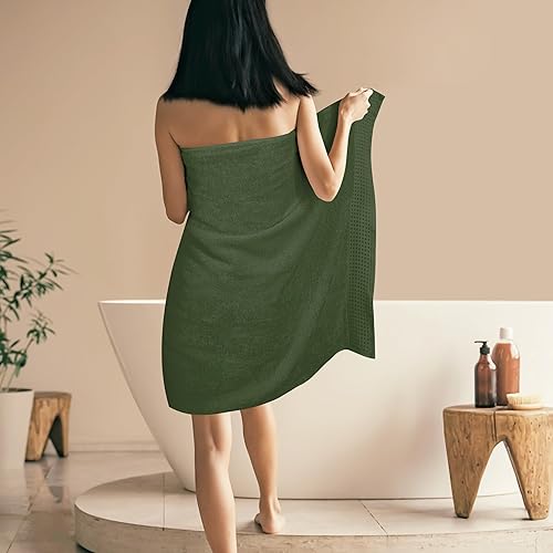 Vista 135 de GLAMBURG Juego de 6 toallas de 100% algodón ultra suave, contiene 2 toallas de baño de 28 x 55 pulgadas, 2 toallas de mano de 16 x 24 pulgadas y 2