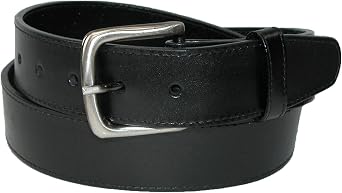 CTM Mens Leather Money Belt Removable Buckle