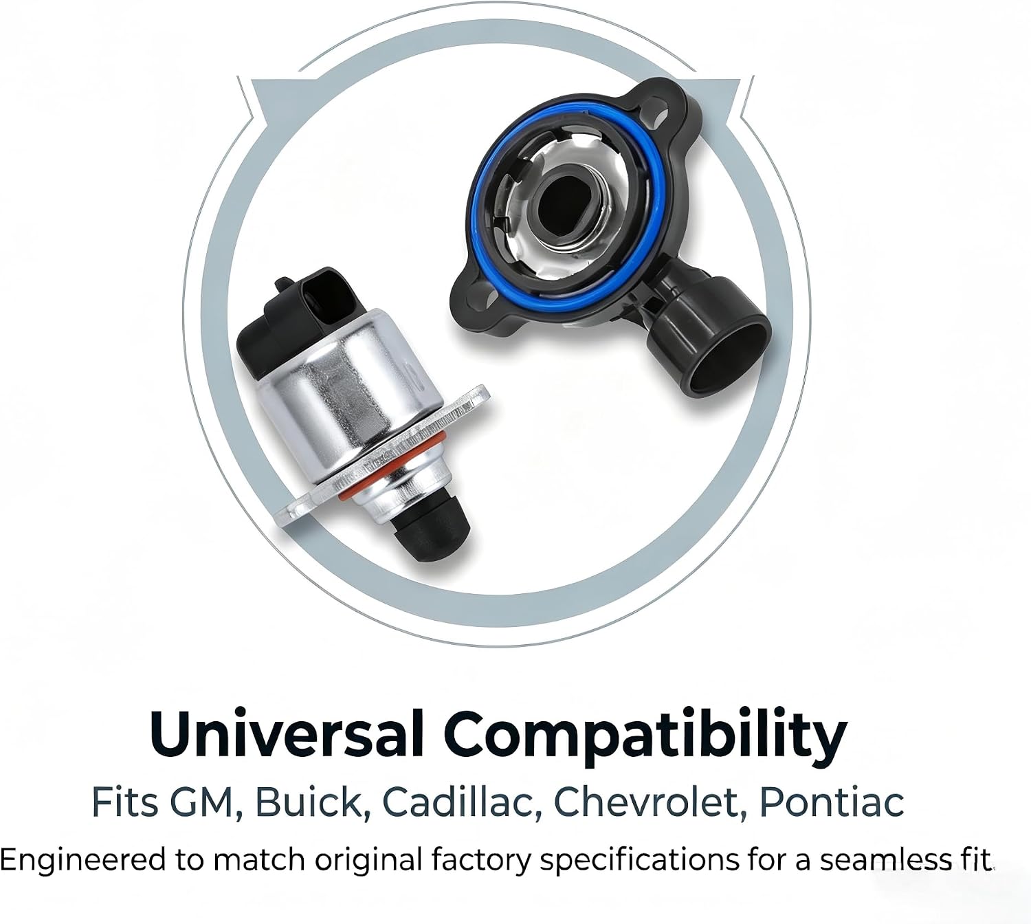 2 PCS Car Throttle Position Sensor and Idle Air Control Valve, Plug and Play TPS Sensor Repair Retrofit Assembly, OEM# 17113625 17113598, Compatible with Buick (Silver & Black)