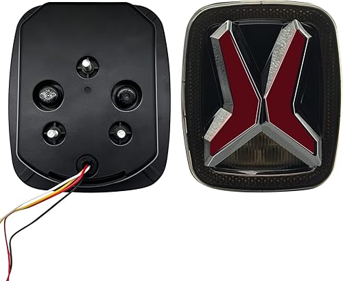Miniatura 5 de Luces traseras LED en forma de X compatibles con Jeep Wrangler YJ TJ CJ Lámparas de freno trasero con señal de giro y luz de marcha atrás