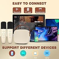 Vista 3 de Micrófono de karaoke inalámbrico IROO Mini para niños, los mejores regalos de Navidad y cumpleaños de 2025 para nietos, niñas y niños de 4, 5, 6, 7