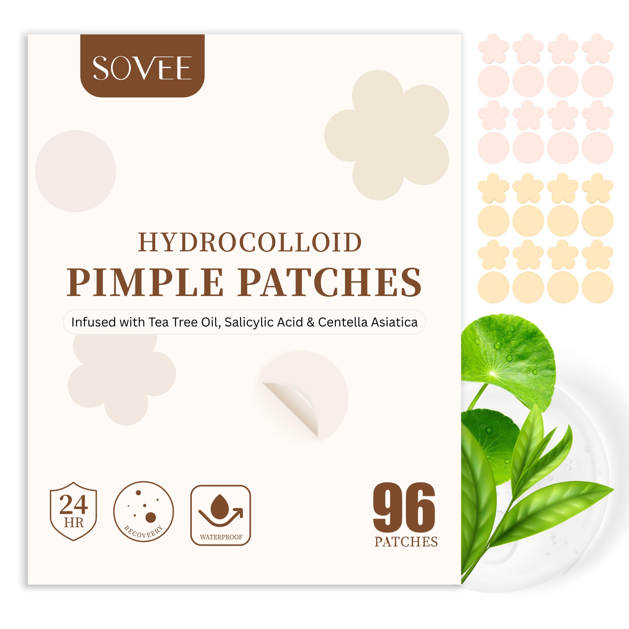Pimple Patches for Face 96 Count Hydrocolloid Acne Patch with Salicylic Acid Tea Tree Centella Zit Patches for