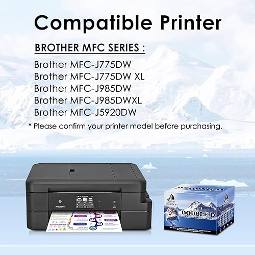 Miniatura 2 de DOUBLE D Repuesto compatible con LC20E actualizado para cartuchos de tinta Brother LC20E LC-20E XXL para impresora Brother MFC-J985DW J775DW J5920DW