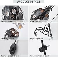 Vista 7 de 2 apliques de pared colgantes con enchufe regulables, luces de pared ajustables con cable de enchufe y regulador de intensidad de encendido/apagado