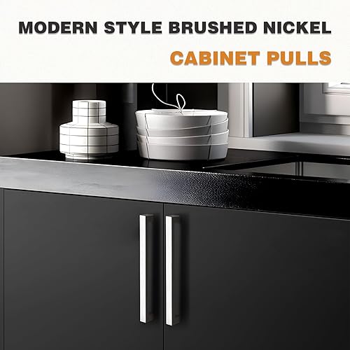 Miniatura 9 de Probrico - Paquete de 25 manijas modernas de acero inoxidable para armarios de cocina, agujeros centrales de 5 pulgadas, tiradores de cajón de