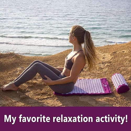 Miniatura 7 de Juego de alfombrilla de acupresión y almohada  Terapia de acupresión para alivio del dolor de espalda y cuello, ciática y dolores de puntos de