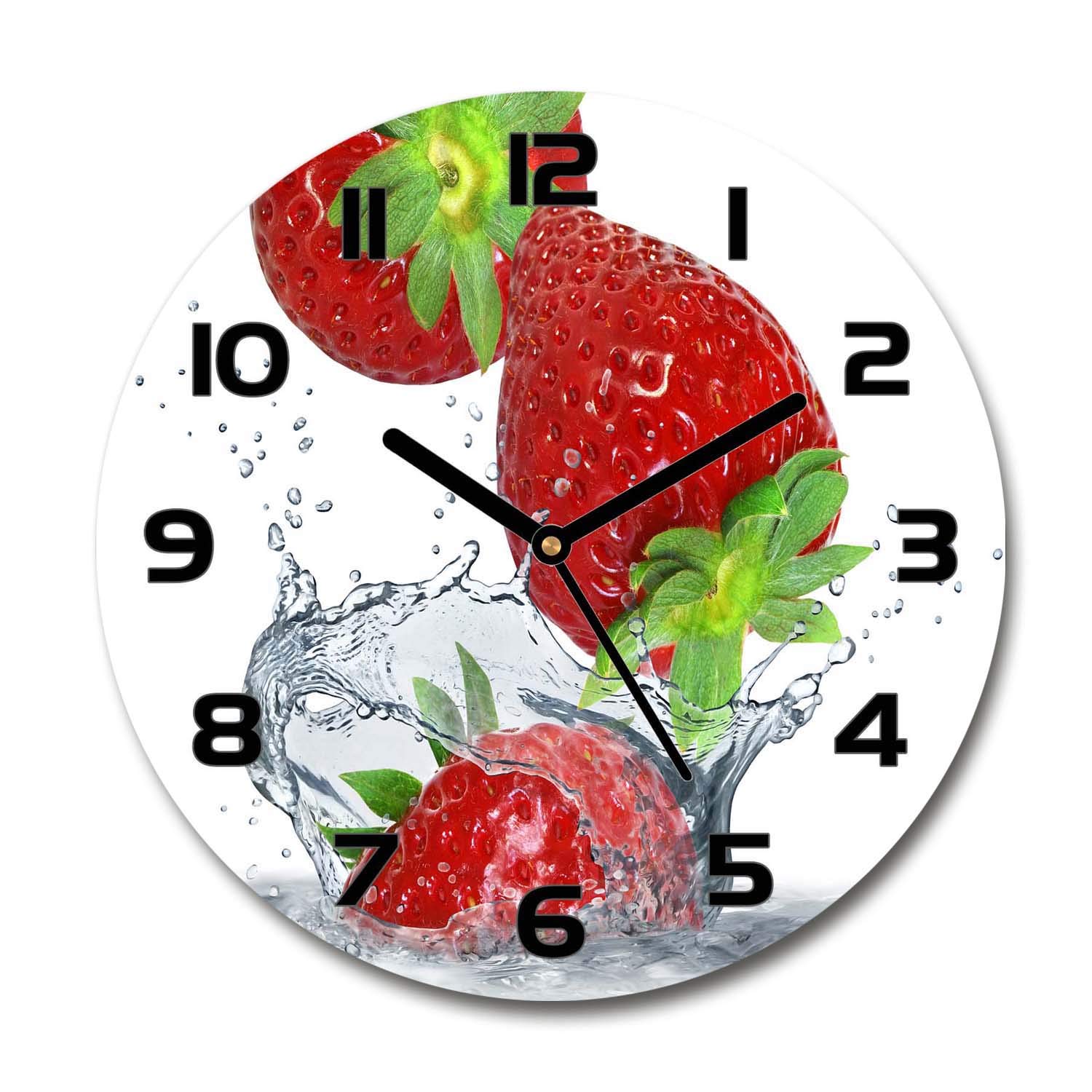 Horloge en verre 60x60cm silencieuse Tulup avec aiguilles noires pour cuisine