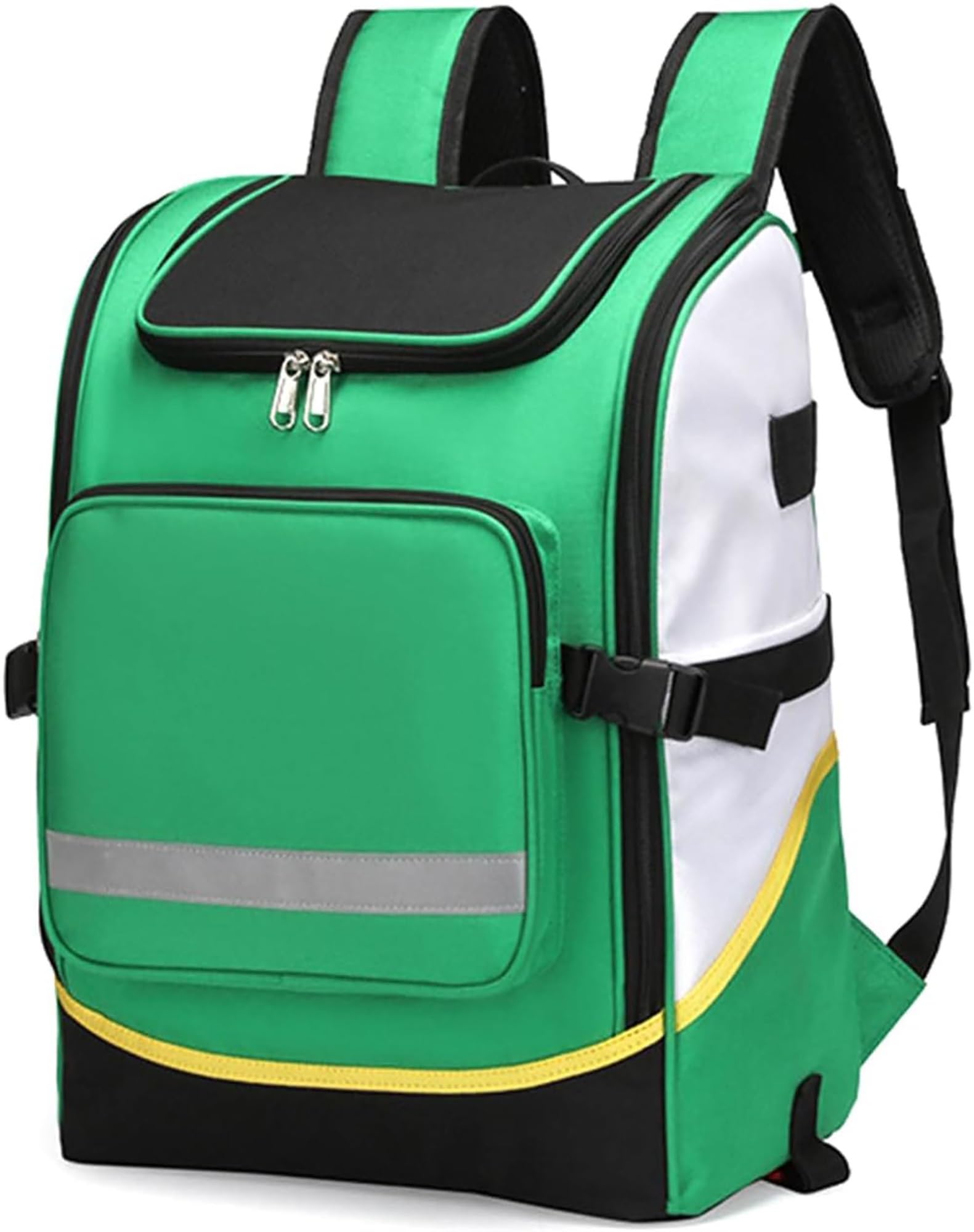 Mochila profesional de primeros auxilios vacía, trauma mochila médica vacía, con banda reflectante kits de emergencia de almacenamiento Jump Bag Pack , para EMT, EMS, Policía, Bomberos(Green,Small)