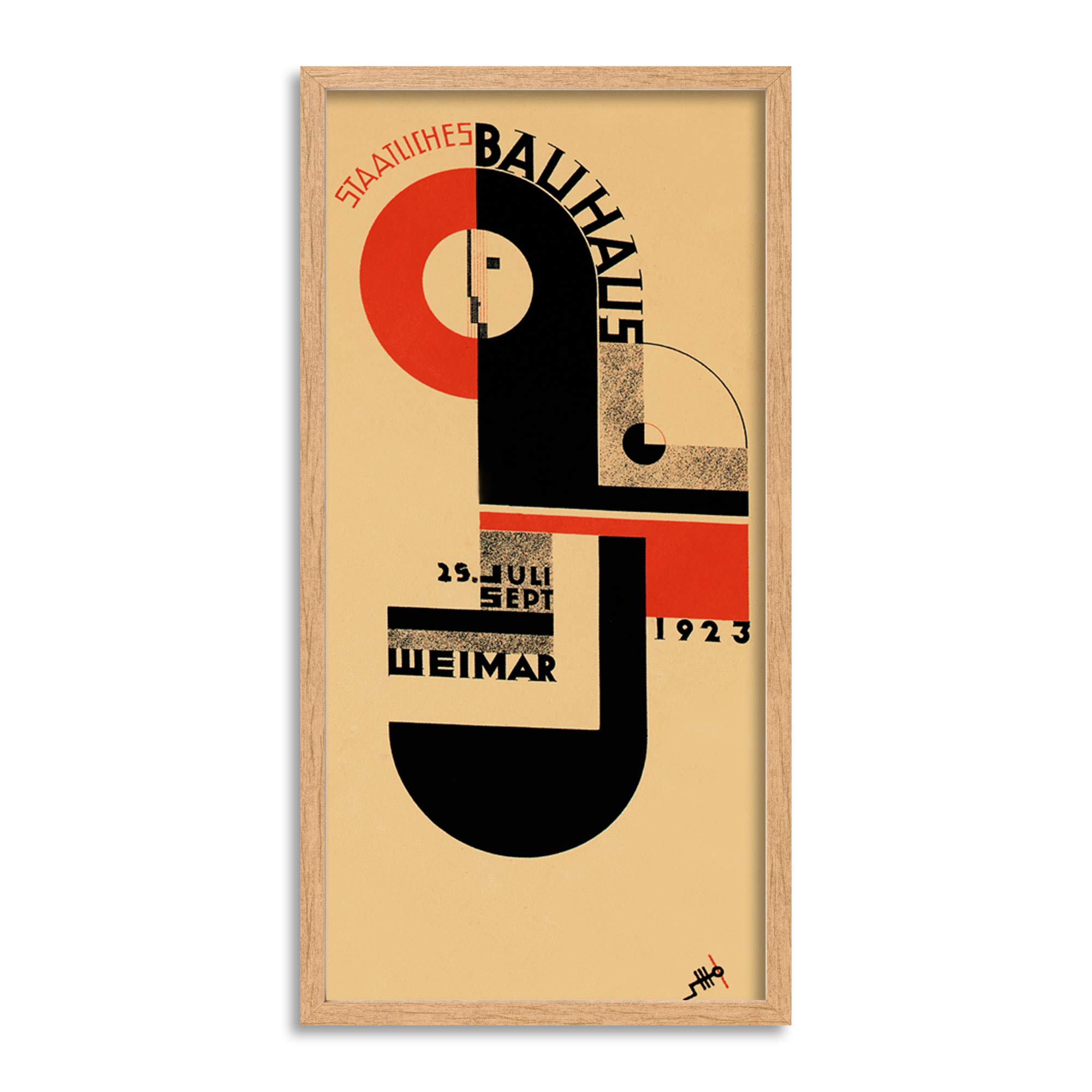 Bauhaus Weimar Expo 1923 Long Panel Framed Wall Art Print