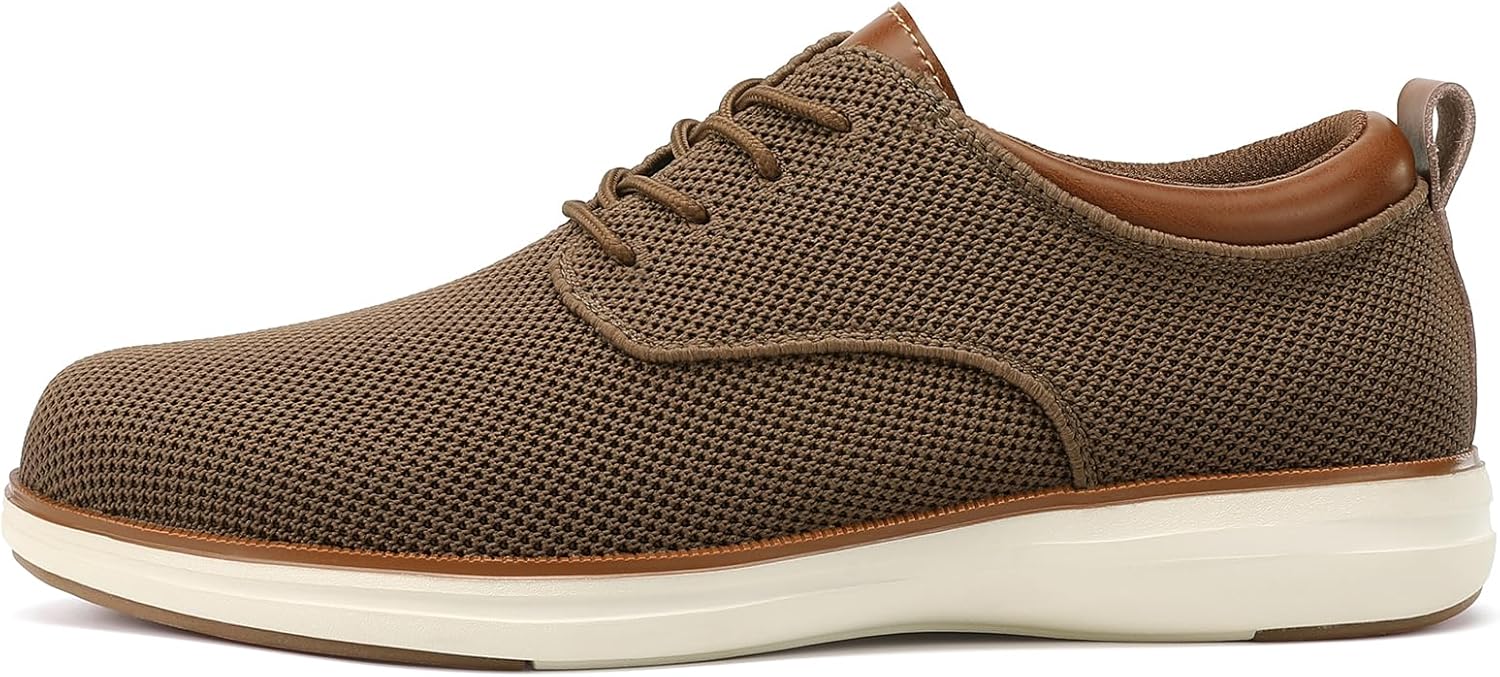 VILOCY Men's Wide Casual Dress Oxfords Business Shoes Fashion Sneakers Mesh Breathable Comfortable Walking Shoes - Image 3