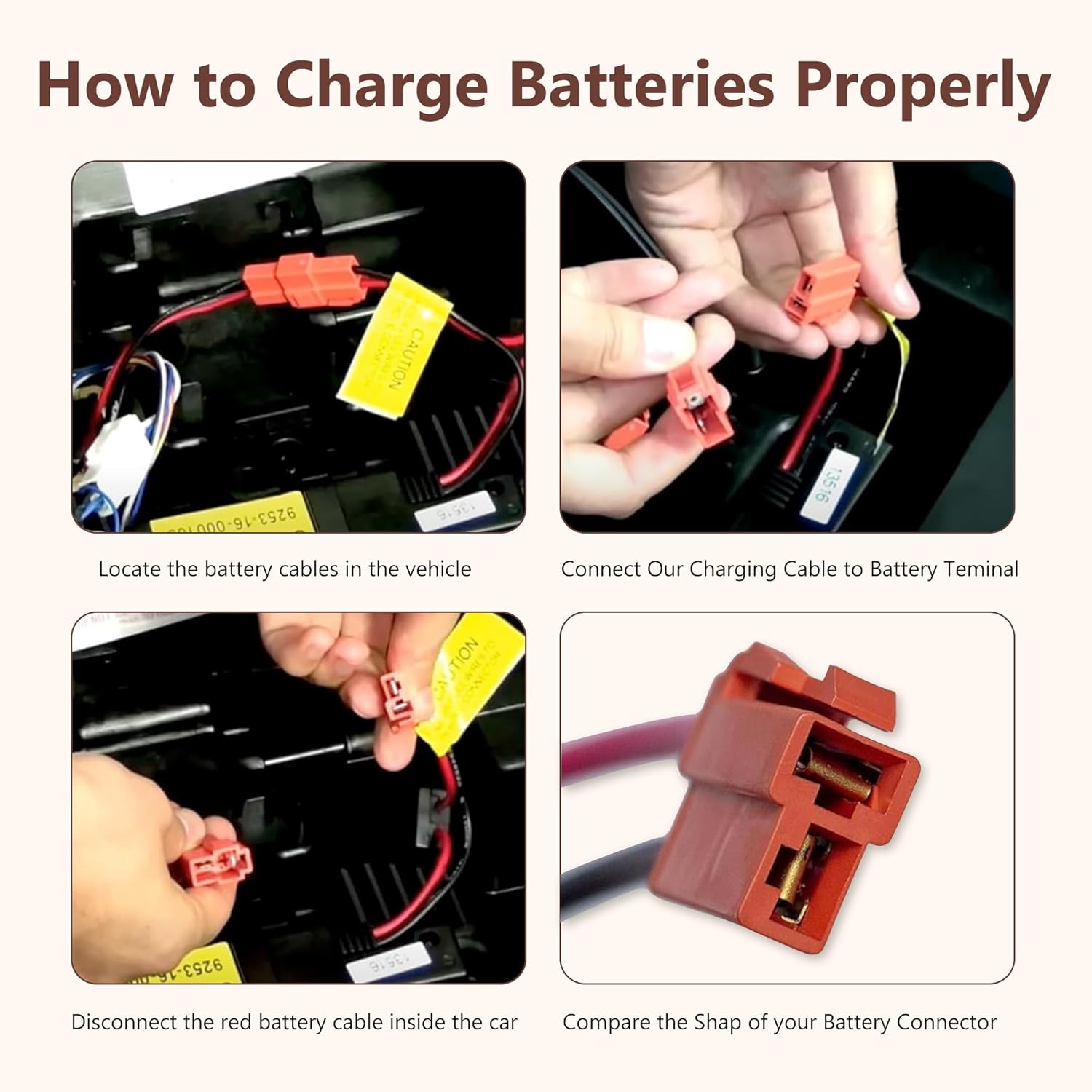 6 Volt Battery Charger for Kids Electric Car, Compatible with Minnie Mouse, BMX X6, Wal-Mart, Moto ATV Quad Car for Kid, Replacement Parts for Ride on Toys Kid TRAX Charger with Red Square Plug