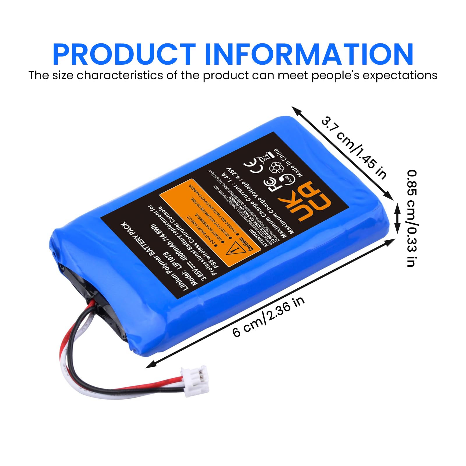 Batterie de rechange LIP1078 4000 mAh 3,65 V pour manette PS5 DualSense sans fil