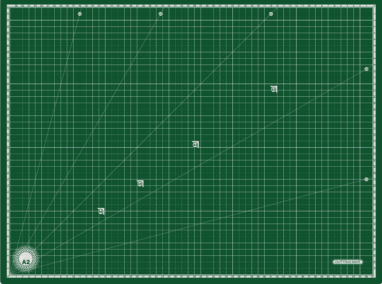 Flexible Cutting Mat, A2 Size (23 X 17 inch), Professional Self-Healing, 5 Layered, Durable Non-Slip PVC, Double Sided with Marked Pattern and Grids, Green