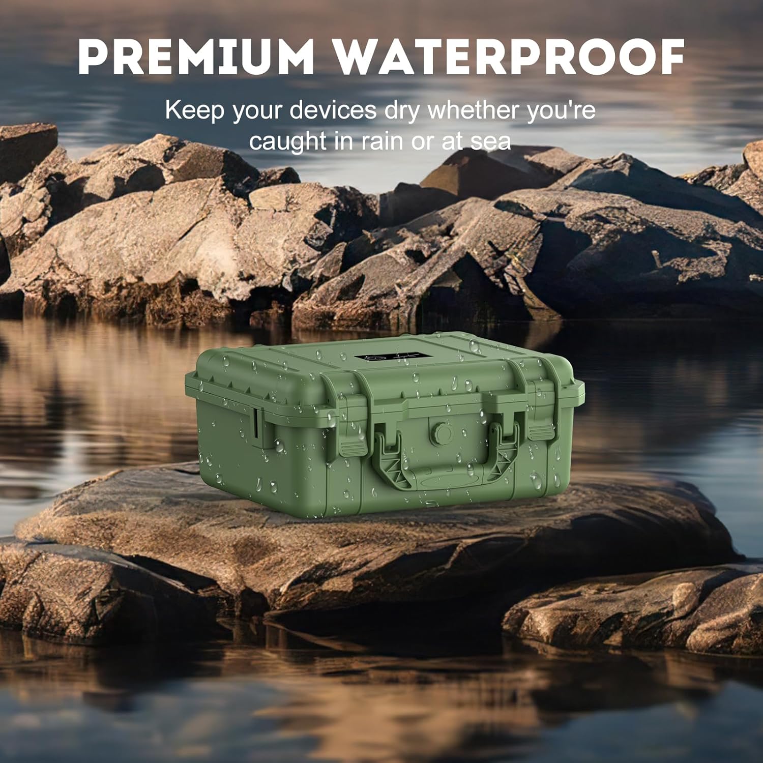 Starlink Mini Case Carrying Travel Hard Case, Waterproof Protective Organizer Bag for Starlink Mini Accessories-Green