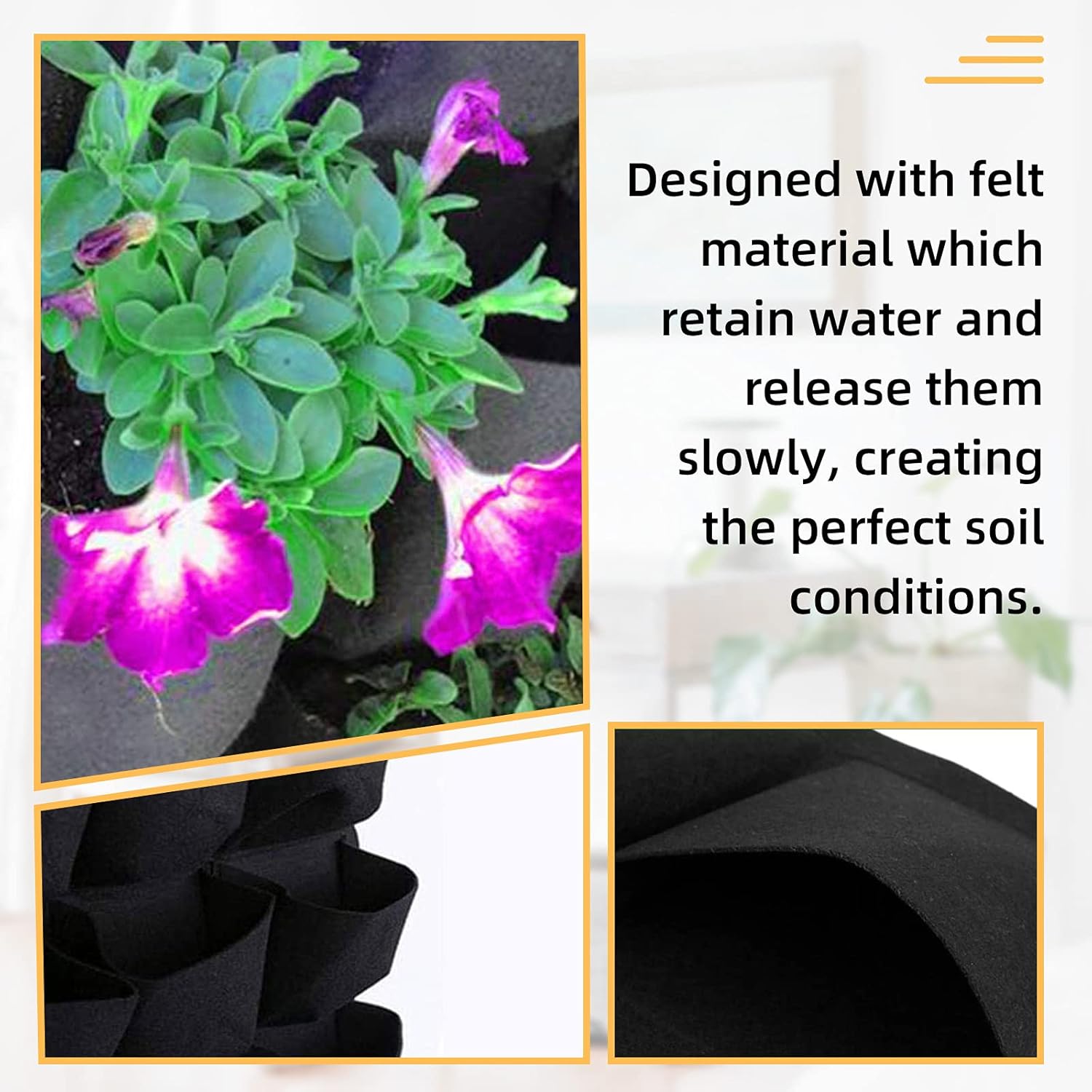 LITLANDSTAR Hanging Planter Bags, 25 Pockets Hanging Vertical Wall