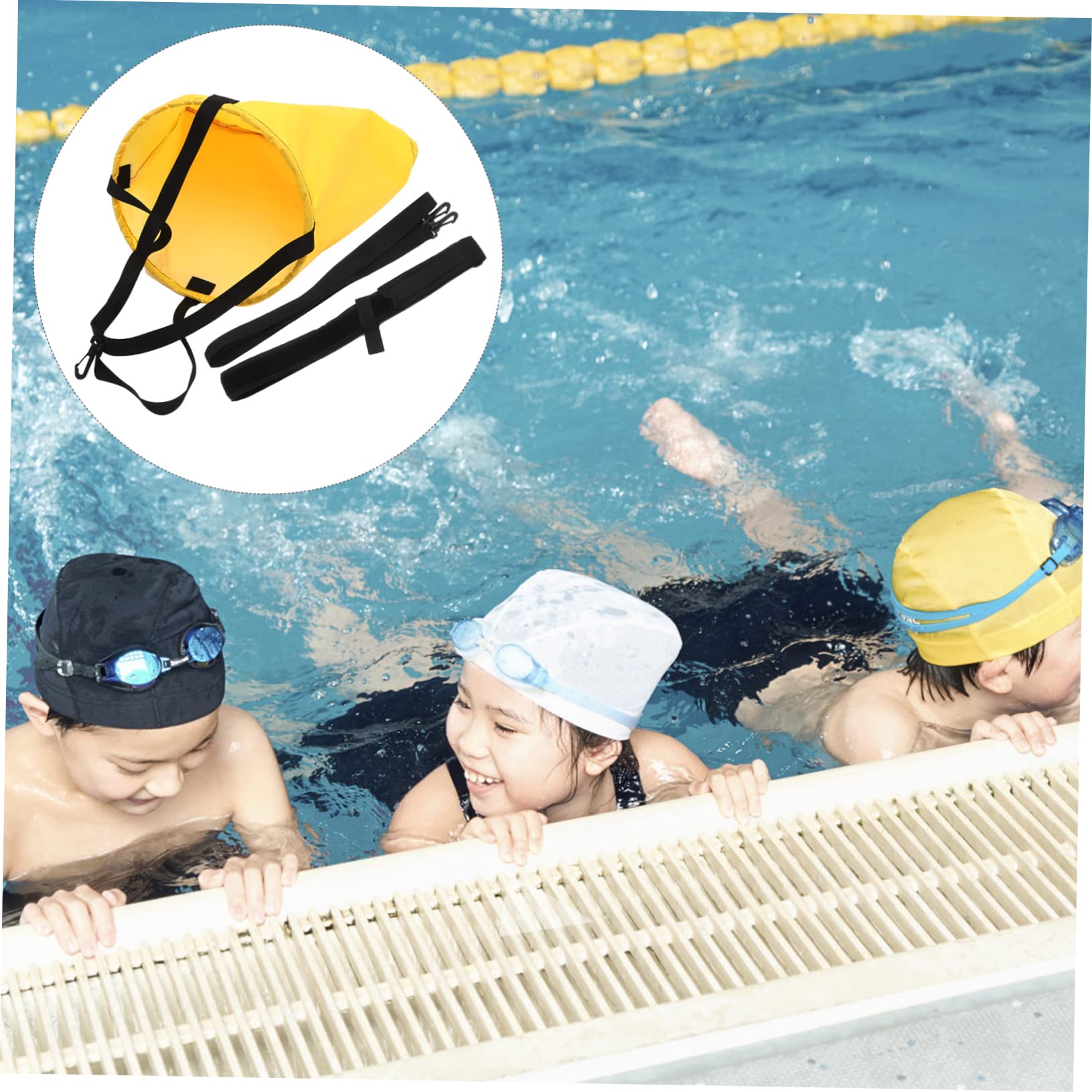 parachute de nage ceinture de natation ceinture de nage équipement d'exercice en piscine pour adultes accessoires de natation équipement d'exercice de Ruban Yellow