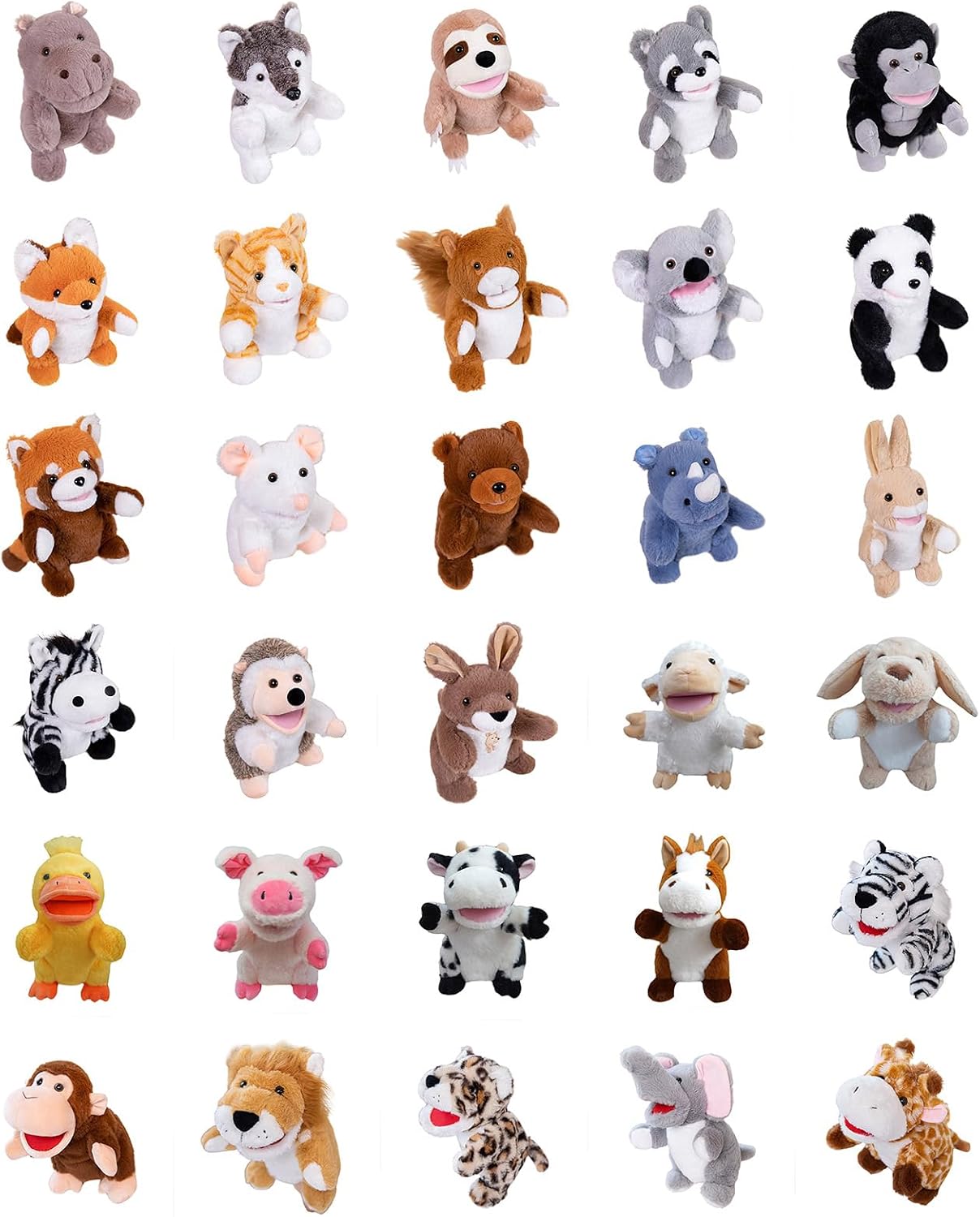 Pretty Cuddly Toy Hand Puppet Movable Mouth Plush Toy for Learning Preschool Interactive Storytelling Role Play Soft and Safe Animal Doll