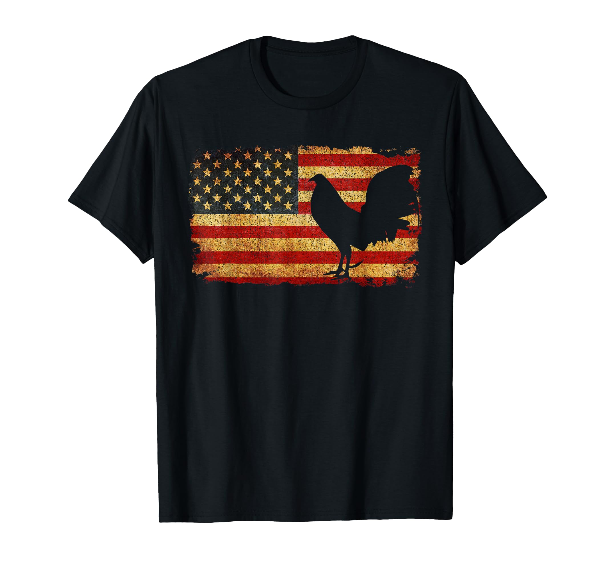 Vintage US Flag Cock Fight T Shirt T-Shirt