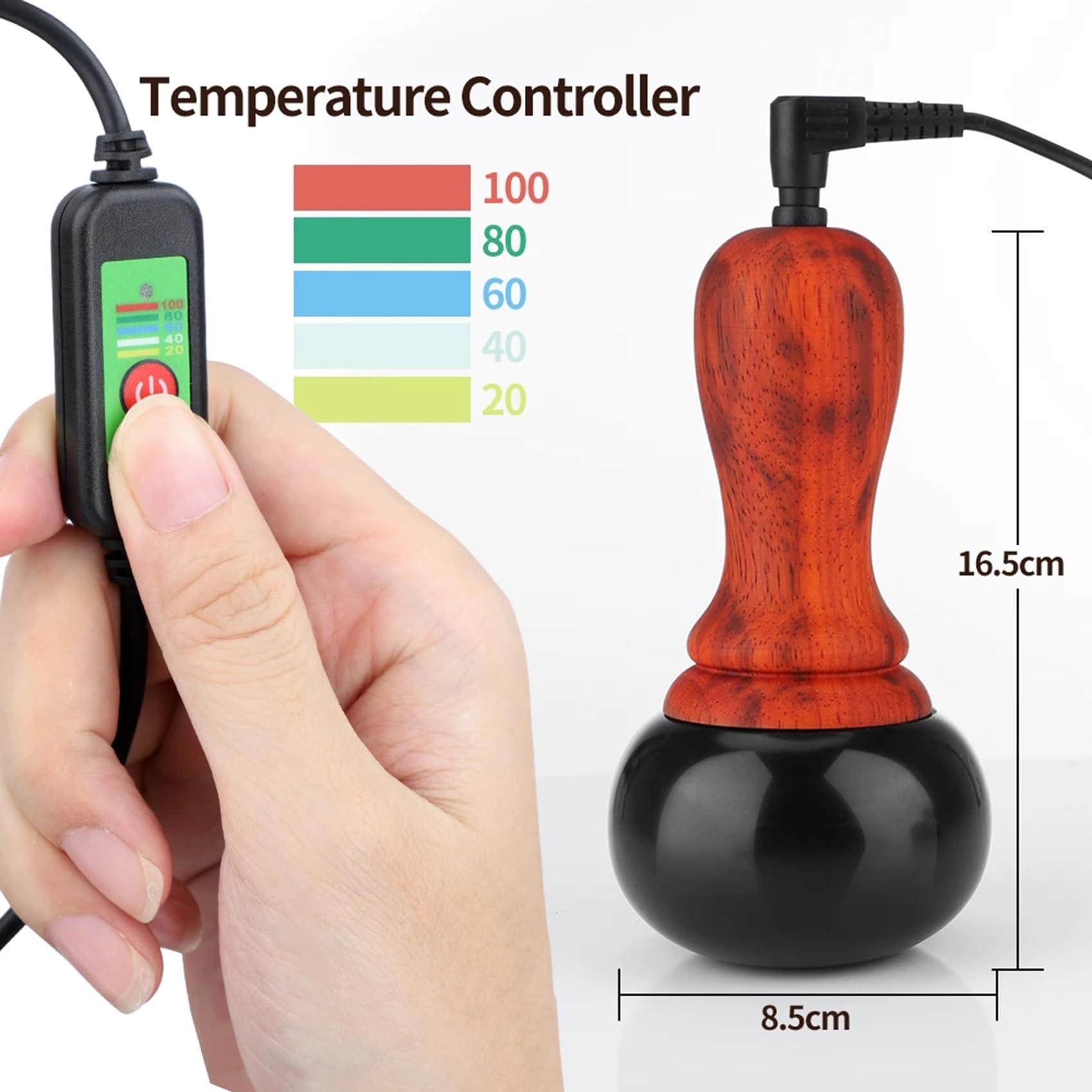 ZXCVB Masajeador Gua Sha con Piedra Bian con calefacción eléctrica, Herramienta de Fisioterapia Corporal con compresa Caliente, Masaje de Cara Trasera, Herramienta Guasha cálida