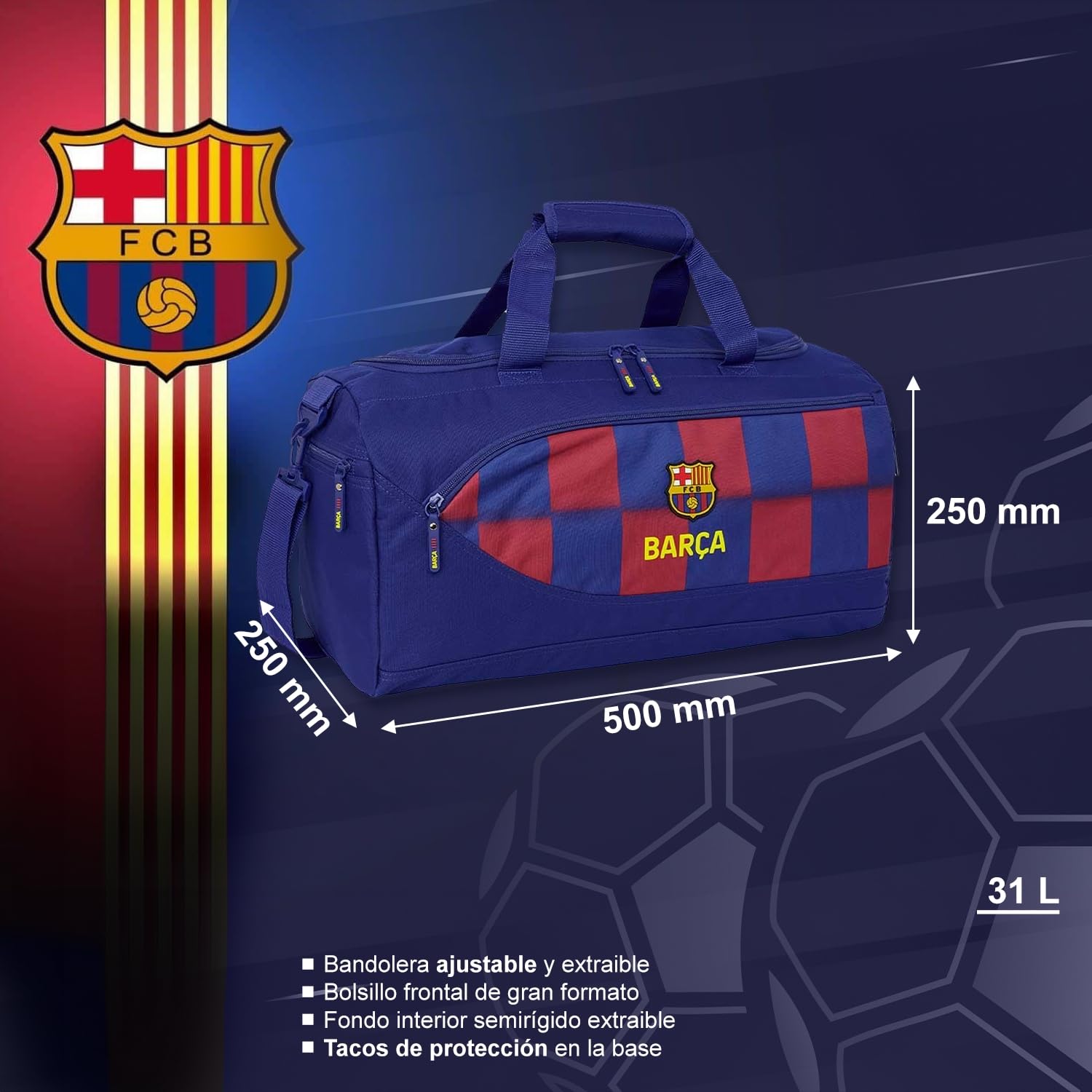 Zaino Barça per scuola, sport e viaggi con design culé moderno – Zaino Barça per bambini e ragazzi con schienale imbottito e ampio spazio interno
