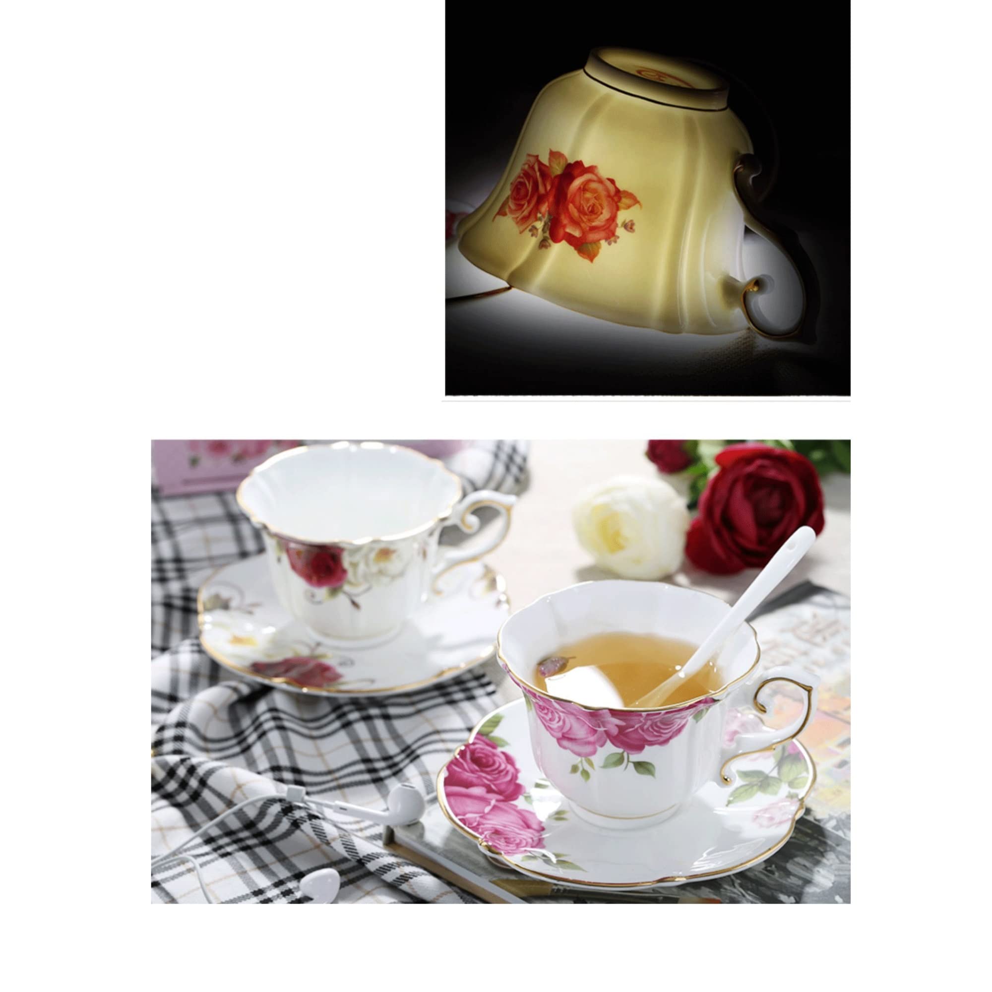Nowoczesny styl popołudniowa herbata czarna filiżanka ceramiczny zestaw do kawy wykwintna porcelana kostna na gorącą czekoladę (niebieski)