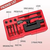 Vista 4 de Sutekus 13 piezas de herramienta de cadena de motocicleta con estuche de transporte, cortador de cadena y remachador, herramienta de eliminación
