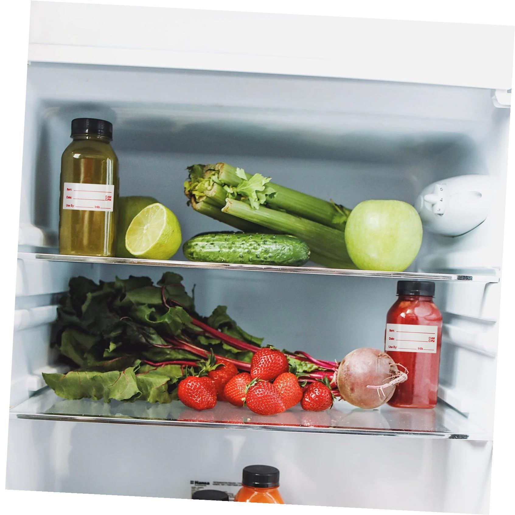 ABOOFAN 5 Etichette Freezer Adesive per Alimenti Rosse Etichette per Congelatori e Barattoli Facili da Applicare e Rimuovere per Cucina e Conservazione Pantry