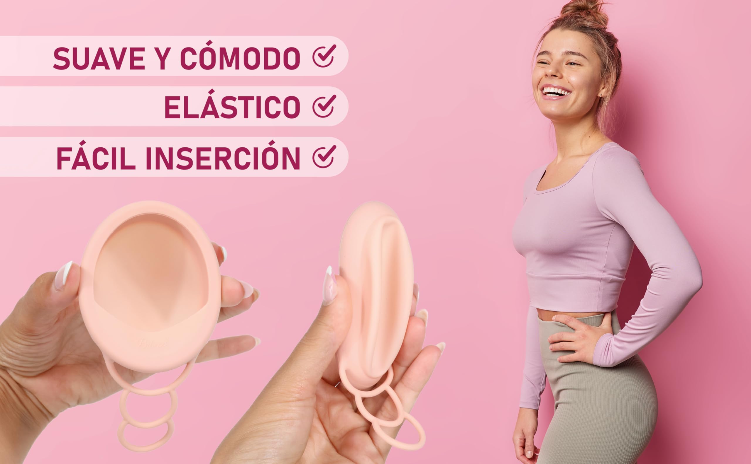 Disque menstruel Bibrad avec zone anti-goutte, poignée réglable et capacité de stockage accrue, 2 disques menstruels taille S et L, stérilisateur, sac et manuel (S-L DISC)