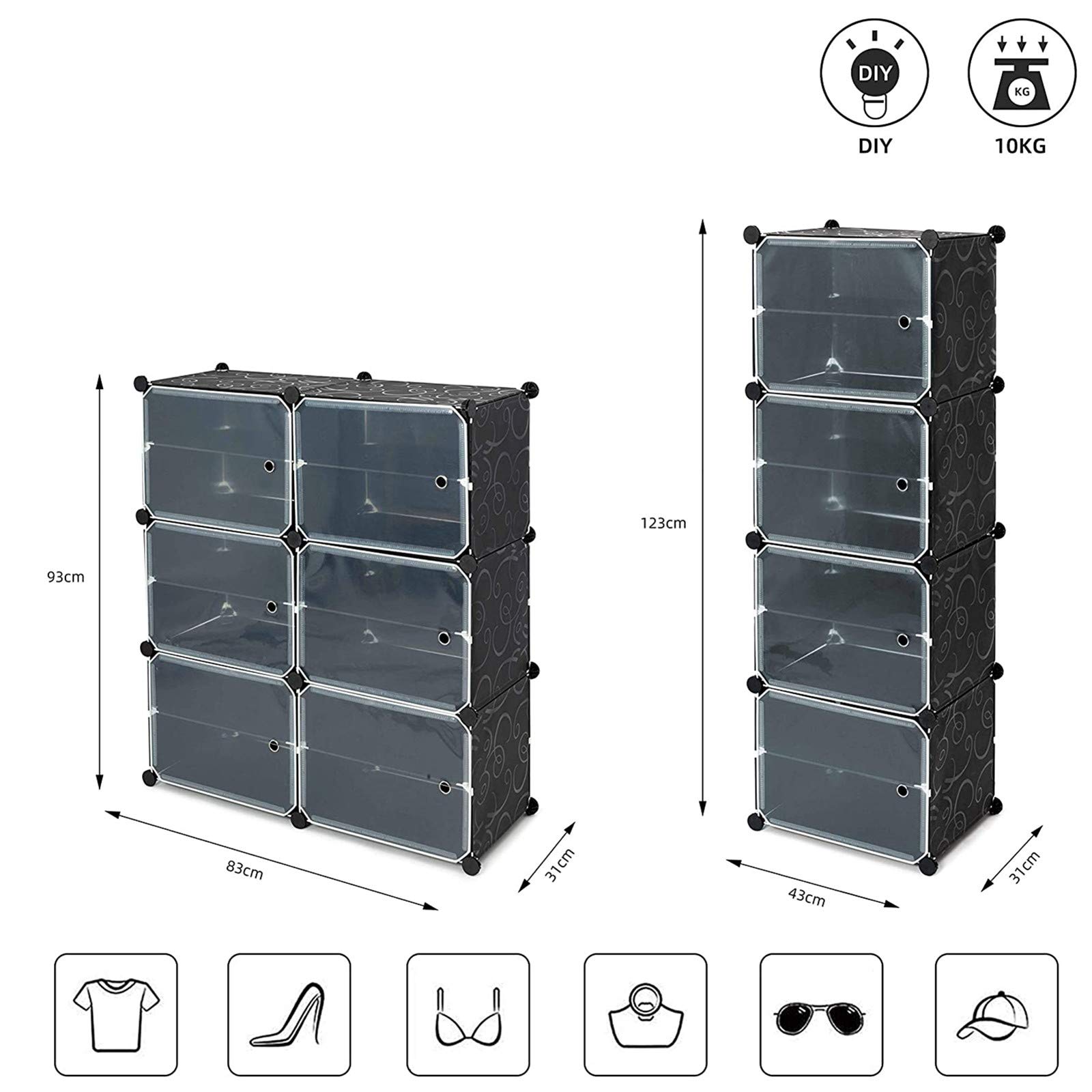 Buy UHOOME Shoe Racks Storage Storage Unit,DIY Plastic