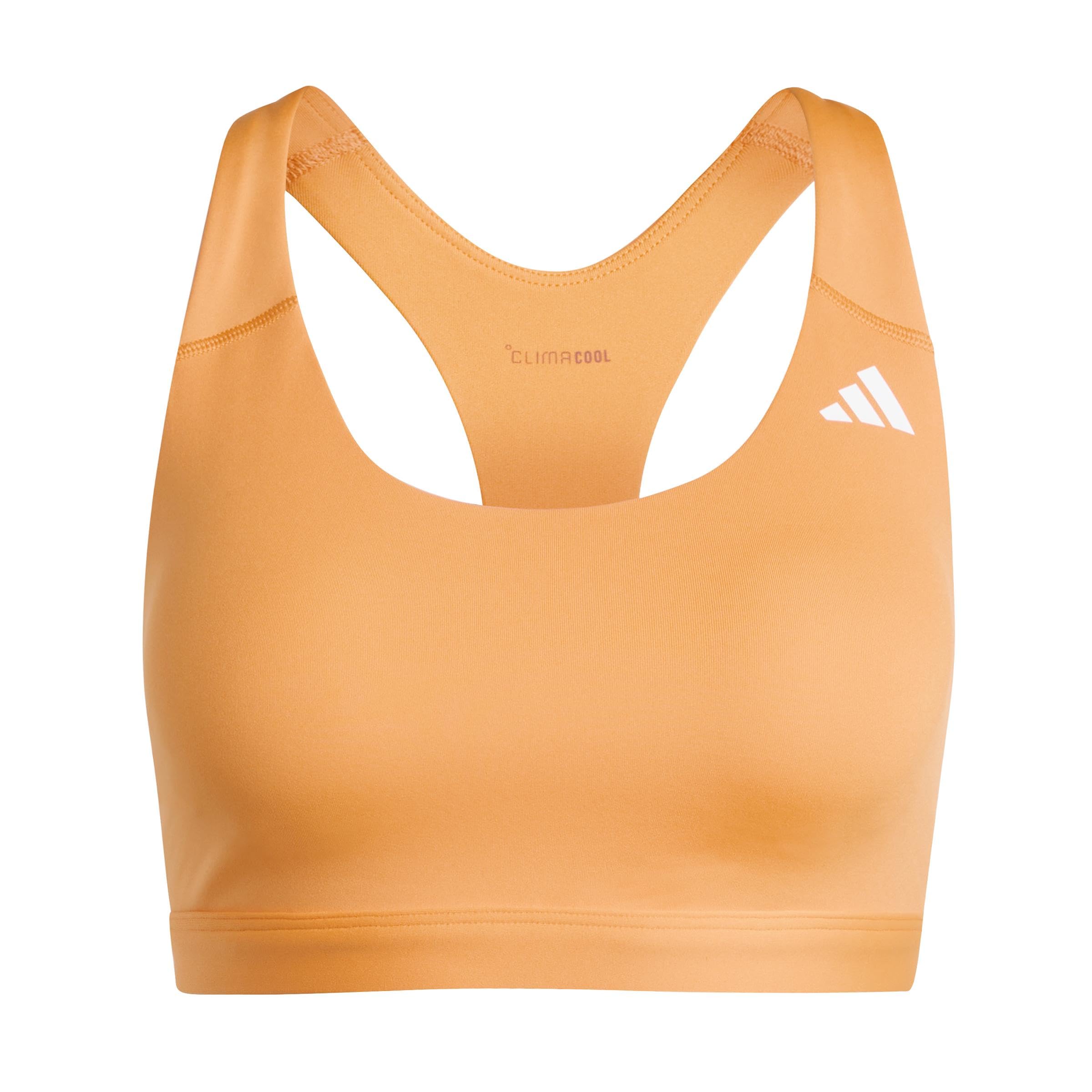 adidas Women's Optime Essentials Workout Medium Support Bra, Pure Orange, XS