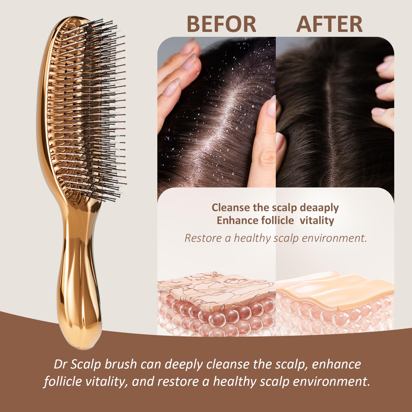 Amazon.com : Dr Scalp Hair Brush, 572 Soft Nylon Bristles for 