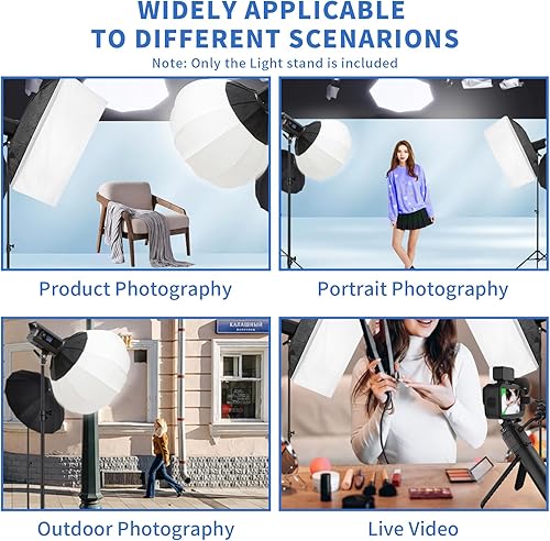 Miniatura 6 de Maxztill Soporte de iluminación portátil de 7 pies, 2 piezas, soporte de luz para fotografía, soporte de trípode de video con bolsa de transporte