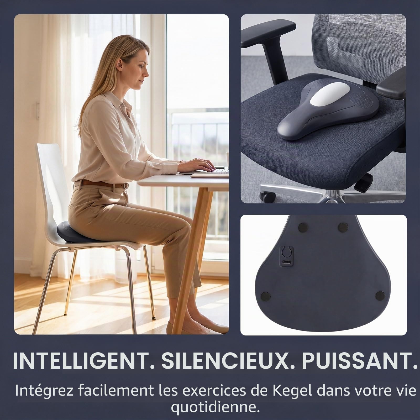 TNSLAND Appareil de massage du plancher pelvien pour homme, avec 4 modes de vibration, renforcement rechargeable par USB-C, appareil d'entraînement pour la maison, la gym, le yoga, l'appartement
