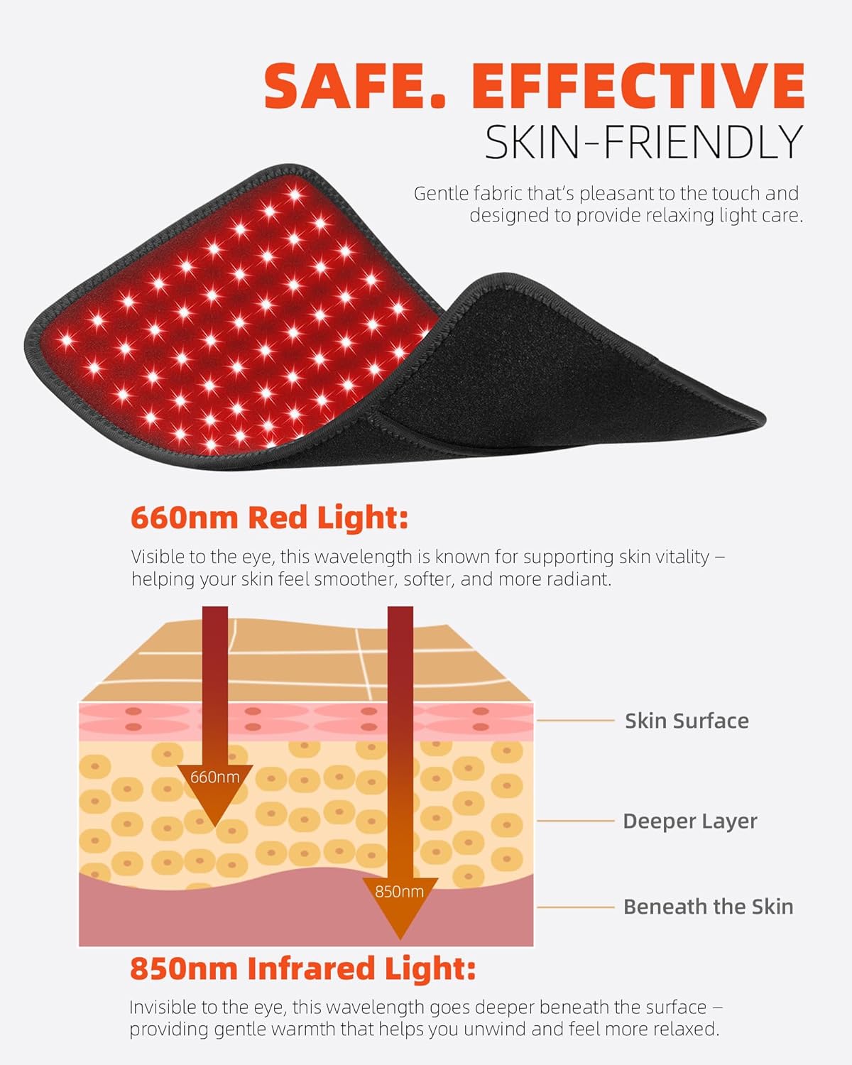 Red Light Therapy for Body, 3 in 1 Infrared Red Light Therapy Lamp with Stand & Wrap, 660nm+850nm, 4 Modes & 6 Timers, Full Body Red Light Panel at Home for Beauty Recovery Relaxation - Image 6