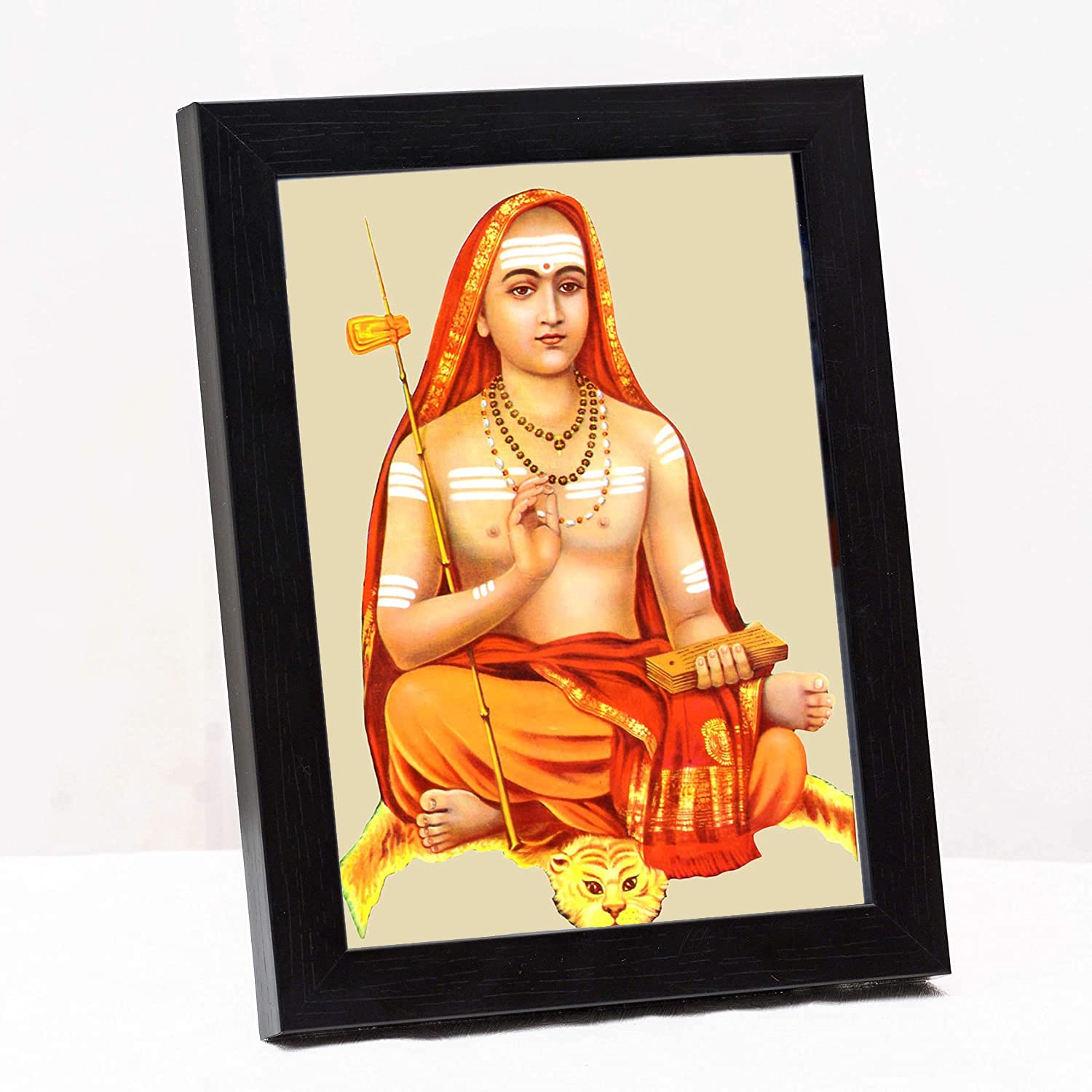 zig zag Adi Shankaracharya Ji Photo Picture Table Frame Size Small Frame (7 x 9 inches, Acrylic Glass)