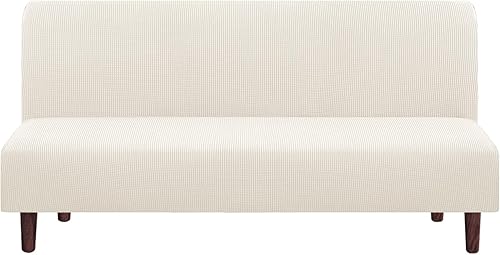 Miniatura 8 de PrinceDeco Funda elástica para futón sin brazos, funda para futón tamaño matrimonialqueen, funda para sofá futón, funda protectora de muebles con