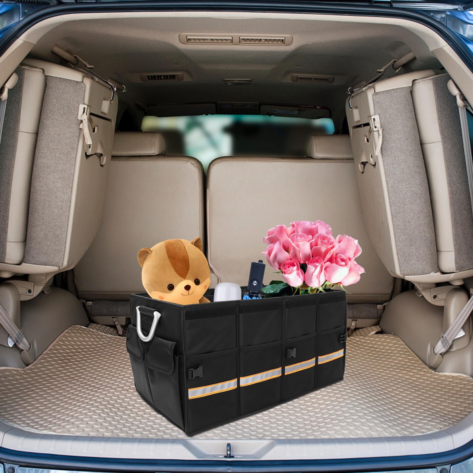 VALICLUD Organizer per Bagagliaio Auto Scomparti in Oxford Nero