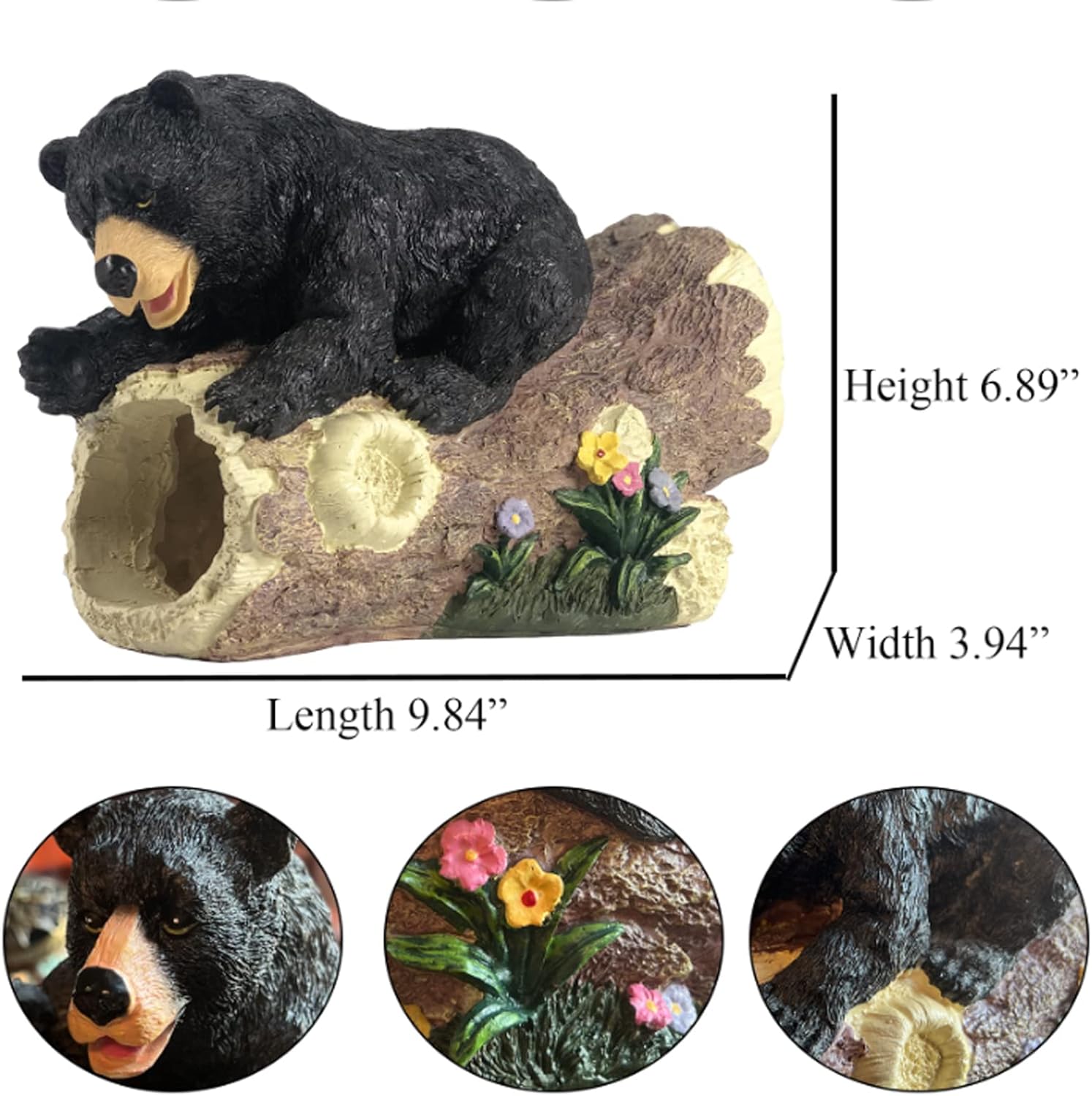 Bear Decorative Gutter Downspout Extension, Resin Sculpture, 9.8x3.9x6.9 inches, Handmade, All Seasons, Outdoor Statue