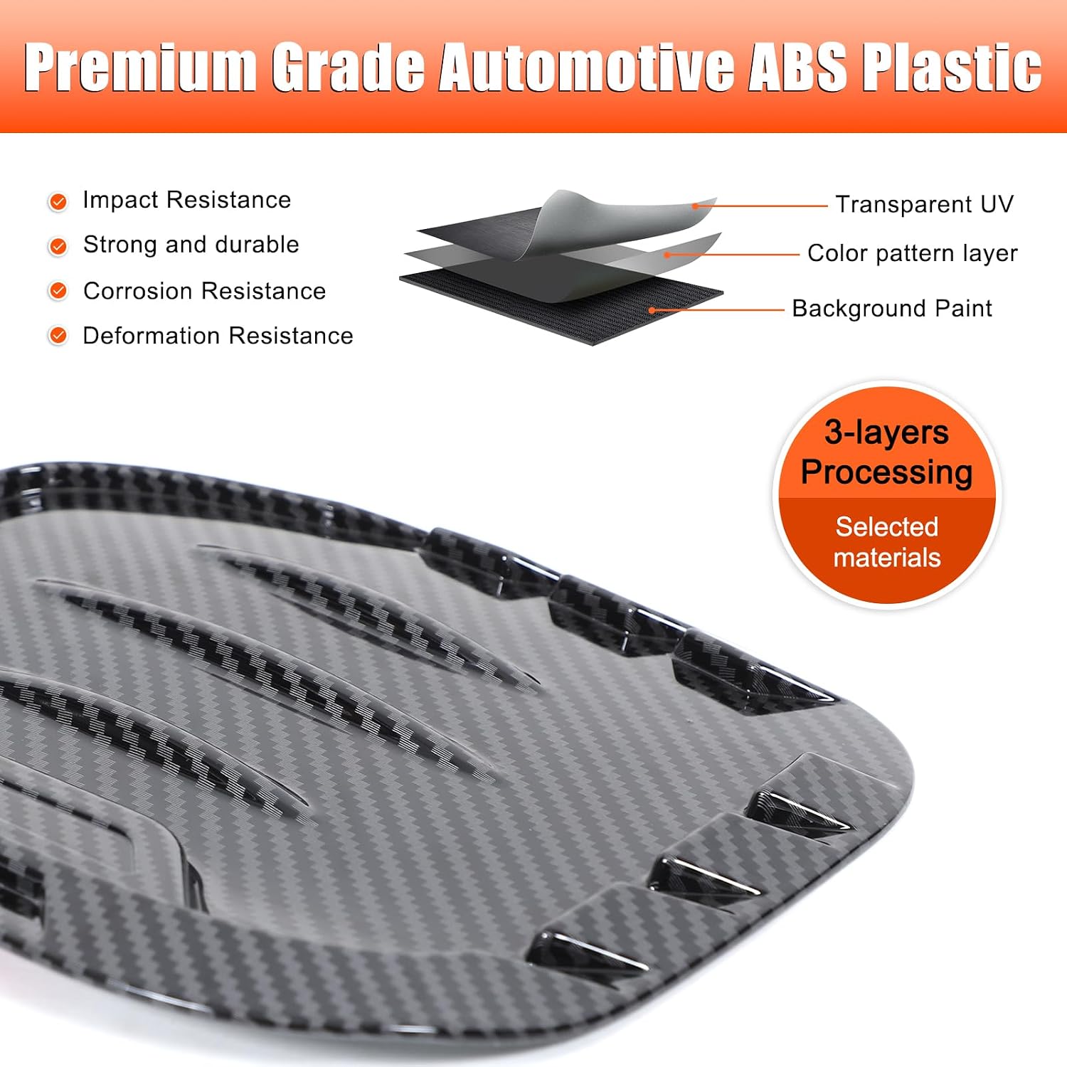 Fuel Tank Cap Trim Cover Compatible with Subaru Forester 2025,ABS Carbon Fiber Pattern Gas Fuel Door Cover Trim Scratch Cap,Exterior Fuel Tank Cap Protector Trim Accessories (Carbon Fiber Pattern)