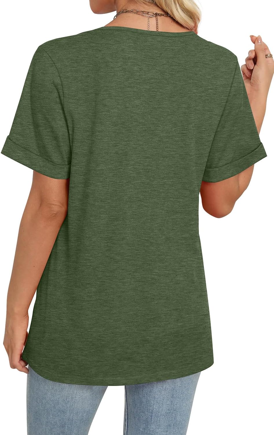 WIHOLL Womens Summer Tops Short Sleeve Basic Casual V Neck T Shirts Trendy Fashion 2026 - Image 5