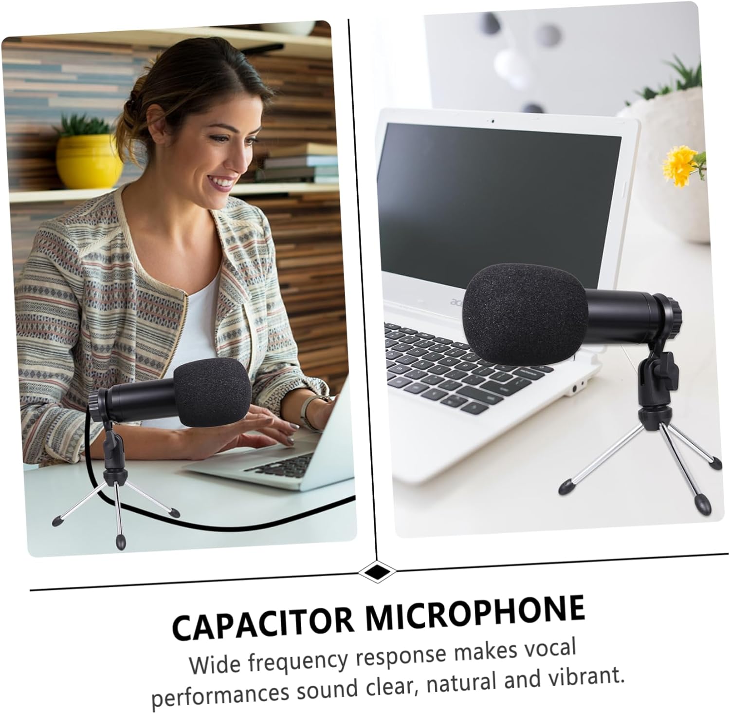 USB Condenser Microphone Mic for Laptop Recording Multi-Purpose Sound Podcast Live Broadcasting