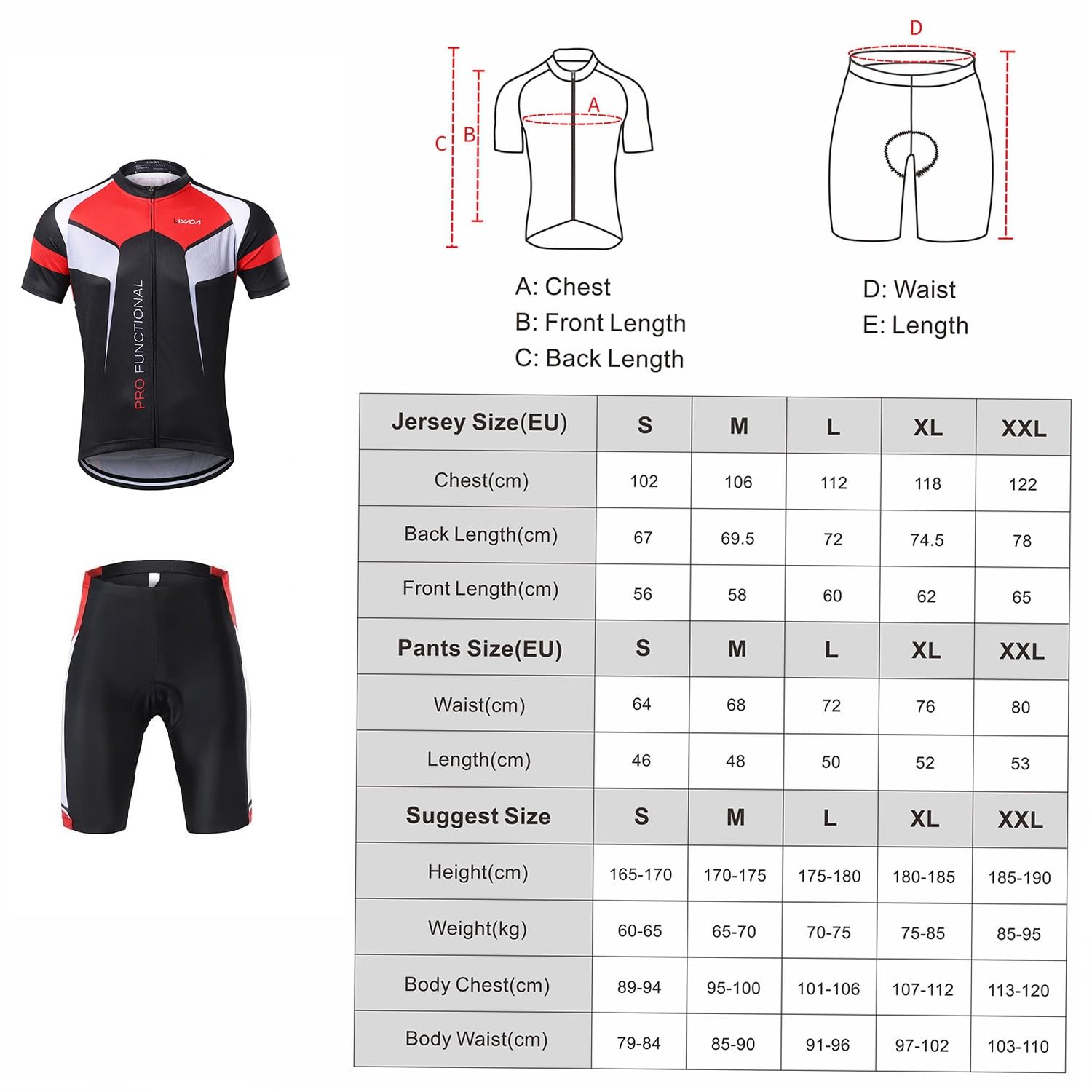 Lixada - Completo sportivo da ciclismo, da uomo, con maglia a maniche lunghe e pantaloni, in tessuto traspirante e ad asciugatura rapida, adatto per la primavera e l’autunno, Schwarz1, L