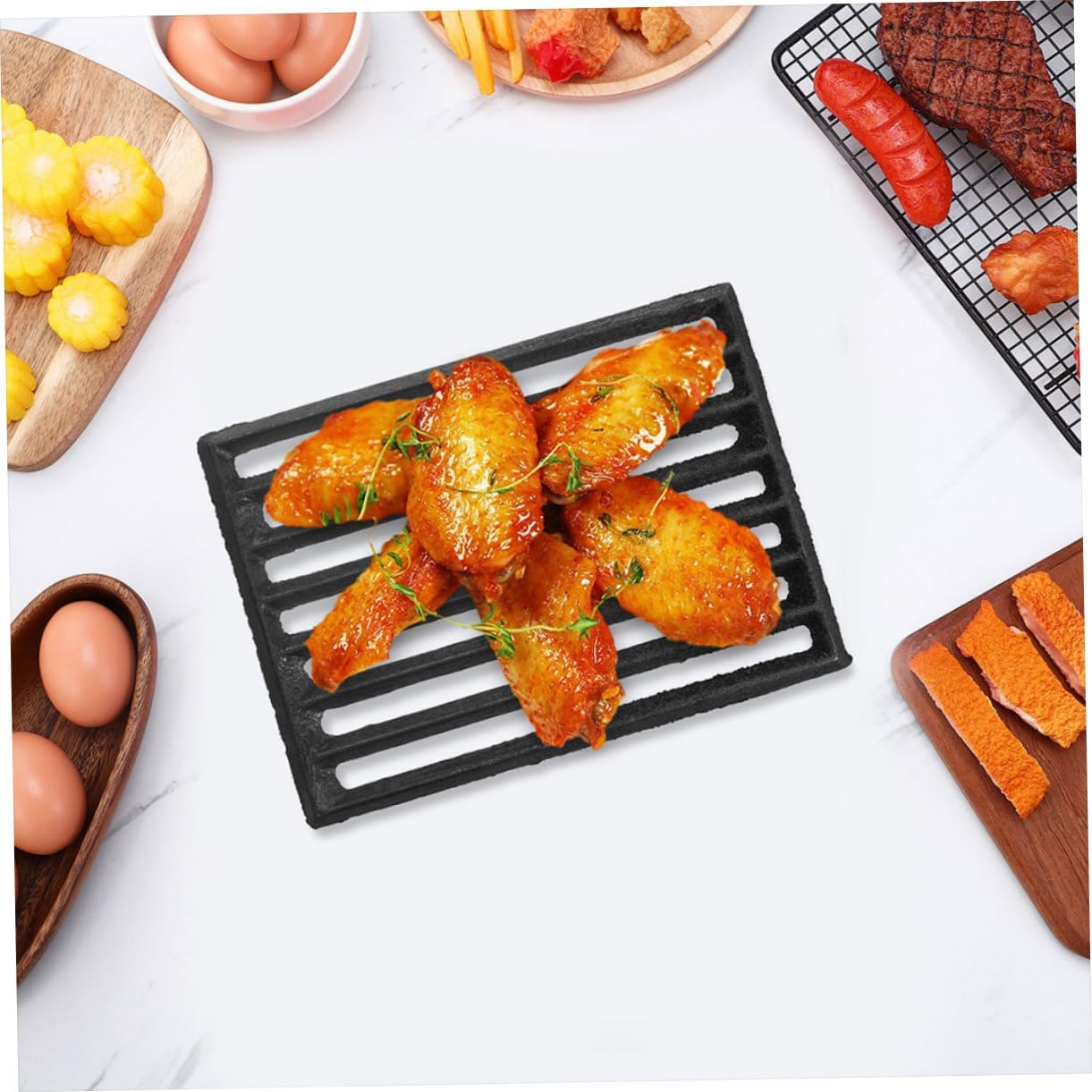 Iron Fire Grate for Firewood Stove Heavy Duty BBQ Grilling Grate for Indoor and Outdoor Use for Fireplace and Campfires