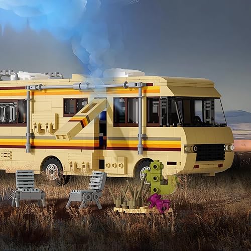 Miniatura 3 de Breaking Bad - Juego de construcción de caravana, mercancía creativa de Breaking Bad Rvs, juego de juguetes de construcción de furgoneta cámper para