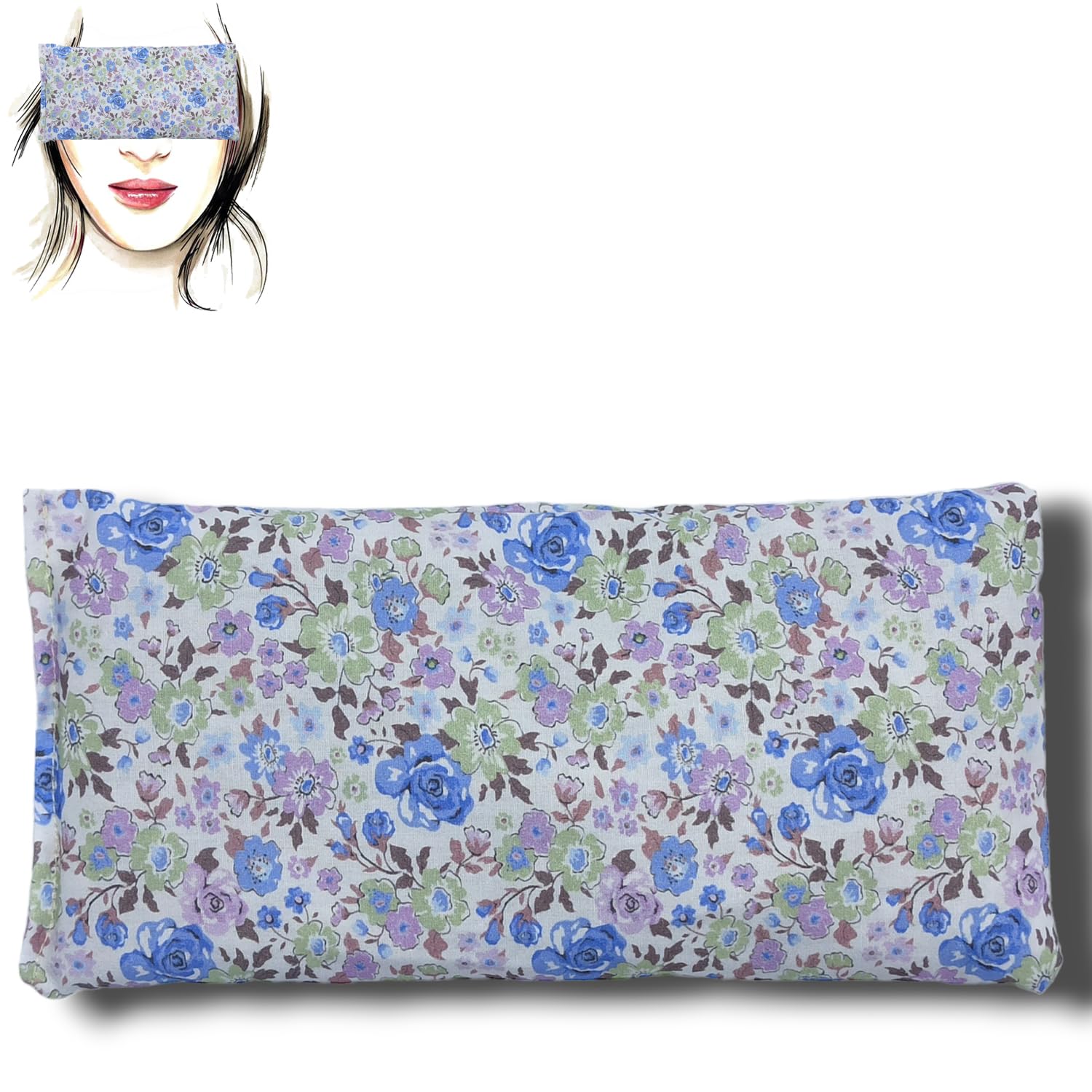 Cuscini per gli occhi "Pack 2 - Fiori" | Semi di lavanda e riso | Yoga, Meditazione, rilassamento, riposo oculare...