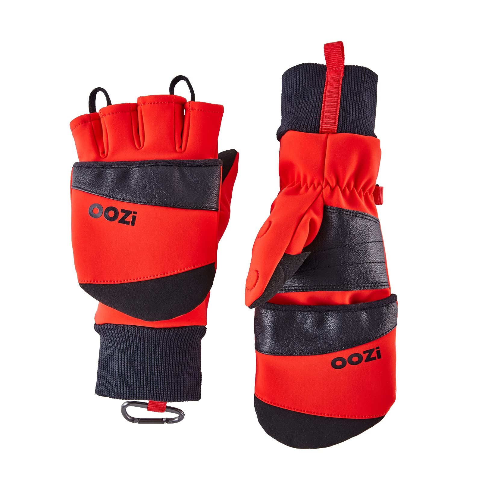 OOZi Winterhandschuhe Herren Damen – Convertible Fäustlinge mit Touchscreen-Klappkappe, Winddicht, Thermo-Fleece, Anti-Rutsch-Grip, Magnetverschluss -für Wandern Outdoor Radfahren