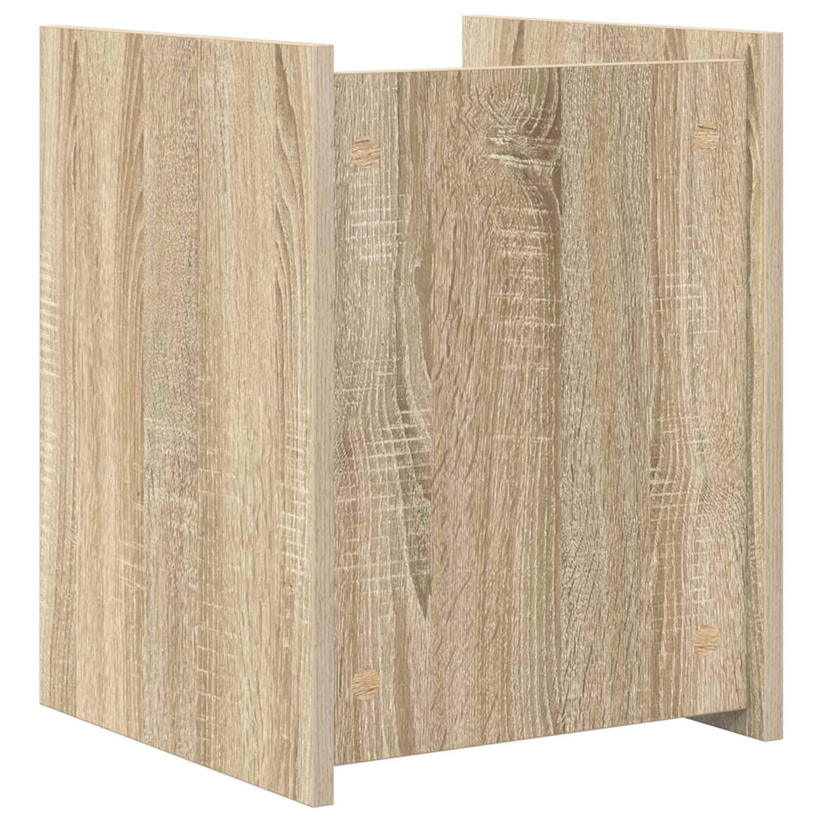 Drewniany stojak na czasopisma 35x35x45 cm Dąb Sonoma | Prostokątny kształt, drewno inżynieryjne, prosty montaż, łatwa do czyszczenia powierzchnia, Idealny do salonu