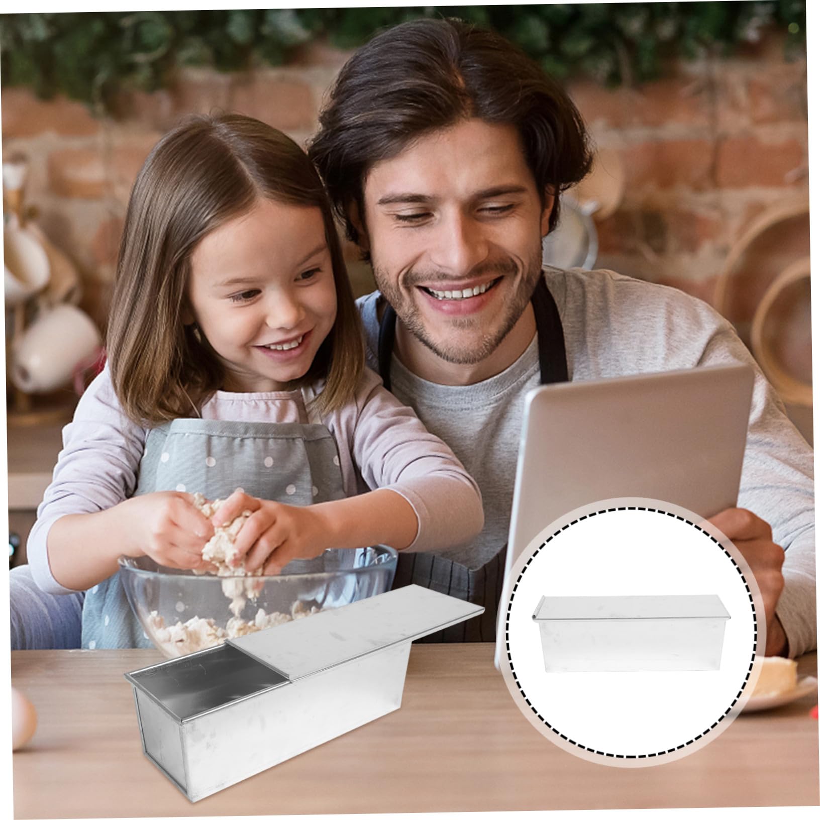 INOOMP Toastform mit Deckel aus Hochwertigem Material Antihaftbeschichtung Einfach zu Reinigen für Brot und Brötchen Backzubehör für Haushalt