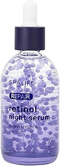 Spa Life Face Serum: REPAIR Retinol Night Serum 100 ml (3.7 oz) Smoothing, Resurfacing, Gently Exfoliating - Targets Fine Lines, Texture, Dark Spots - Brighten, Boosts Cellular Turnover & Clearer Skin